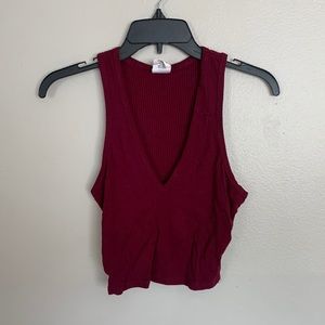 maroon tight crop top